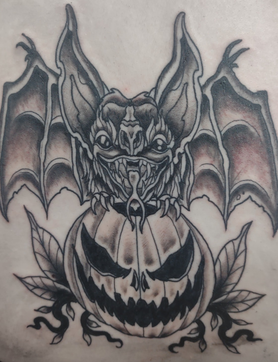 Bat Pumpkin Tattoo